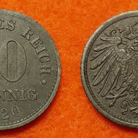 4509(5) 10 Zink-Pfennig (Deutschland) 1920 in ss ....... von * * * Berlin-coins * * *