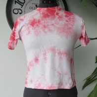 Kinder T-Shirt 110 rot weiß Batik Muster unisex Mädchen Jungs Kurzarm Hemd Pulli