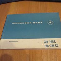 Betriebsanleitung Mercedes 230 - 250, 250 C, 250 CE von 1969 w114 /8