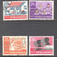 Indonesien, 1969, Fünfjahresplan, Familie, Bildung, Gesundheit, 4 Briefm., gest.