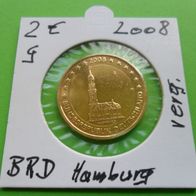 Deutschland BRD 2008 2 Euro Sondermünzen G Hamburg vergoldet
