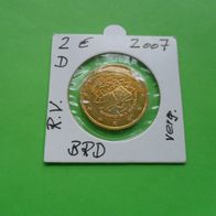 Deutschland BRD 2007 2 Euro Röm. Verträge Sondermünze vergoldet