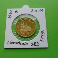 Deutschland BRD 2011 D 2 Euro Kölner Dom Sondermünze vergoldet