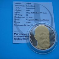 Deutschland BRD 1993 10 DM Silber- Gold Robert Koch