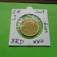 Deutschland BRD 2009 2 Euro J WWU vergoldet
