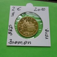 Deutschland BRD 2010 2 Euro G Breman vergoldet