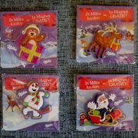 Milka Magnet 4er Set: Bär Rentier Schneemann Weihnachtsmann - Winter Weihnachten Neu