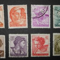 8 Briefmarken Italien gestempelt
