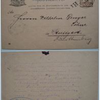 Postkarte - Königreich Bayern - Stempel: Augsburg, Drucksache, Firmenst. - 1899