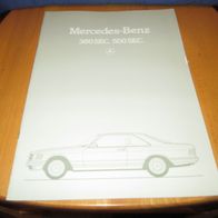 Mercedes 380 SEC 500 SEC C126 Prospekt 04 1983 große Faltseiten kl. macke