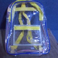 Durchsichtiger Rucksack mit Gelben Reißverschlüßen gebraucht