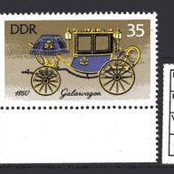 DDR 1976 Historische Kutschen MiNr. 2150 postfrisch Eckrand unten links