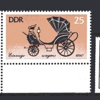 DDR 1976 Historische Kutschen MiNr. 2149 postfrisch Eckrand unten links