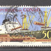 Kongo (Brazzaville), 1962, Mi. 21, Frachtschiff, Holzverladung, 1 Briefm., gest.