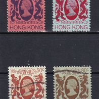 Hongkong, 1982, Mi. 390, 391, 392, 395, Königin, 4 Briefm., gest.