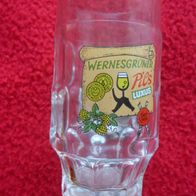 DDR Bierglas 0,4l Henkelglas Wernesgrüner Pils Luxus Leipziger Messe Auszeichnungen