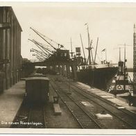 AK Bremerhaven, Die neuen Pieranlagen - ungelaufen, Alter unbekannt ca. 1940-1950