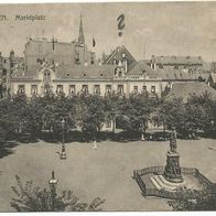 AK Bremerhaven, Marktplatz, gelaufen am 18.06.1919 mit 2 Briefmarken