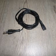 2,0 m Inline Netzkabel Netzstecker C7 auf euro 8 Buchse Stromkabel schwarz 17