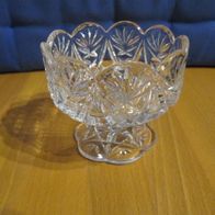 alte Glas Schale Vase Klar, H.9 cm durchm. oben 10cm ca 70-80er jahre