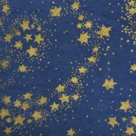 Patchworkstoff blau mit goldenen Sternen 95 cm x 114 cm