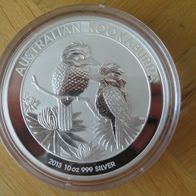 2013 Australien Kookaburra Elizabeth II 10 Dollar / 10 Unzen Silber Münze