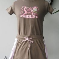 NEU: Mädchen T-Shirt und Shorty Set Gr. 152 Sport Fitness Freizeit Sommer Lauf