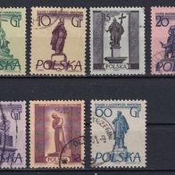 Polen, 1955, Mi. 907-913, Warschau Denkmäler, 7 Briefm., gest.