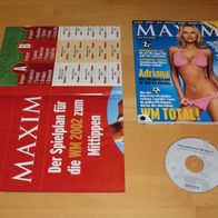 Maxim - Juni 06 / 2002 - Adriana Karembeu - mit WM-Spielplan und CD - "wie neu"