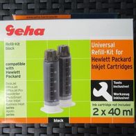NEU: Refill-Kit GEHA 2 X 40ml Nachfülltinte für HP DeskJet schwarz/ black
