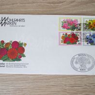 1976 BUND BRD FDC Ersttagsbrief Deutschland Michelnummer 904-907 Wohlfahrt Blumen