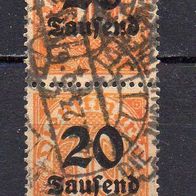 D. Reich Dienst 1923, Mi. Nr. 0090 / D90, Wertziffern, gestempelt Paar #07665