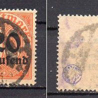 D. Reich Dienst 1923, Mi. Nr. 0090 / D90, Wertziffern, gestempelt geprüft #07680