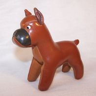 Bulldogge / Bullterrier - Figur aus handgenähtem Kunstleder, 60er Jahre