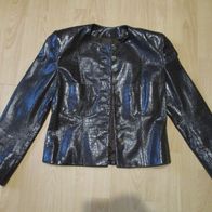 kurze Jacke Nappaleder Crocoprint Basic by Walter Leder Gr. 38 braun figurbetont