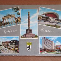 Ansichtskarte Berlin 60er Jahre Grußkarte Siegessäule Brandenburger Tor
