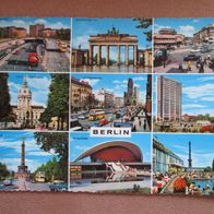 Ansichtskarte Berlin 60er Jahre Grußkarte Siegessäule Brandenburger Tor Funkturm