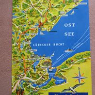 Ansichtskarte Schleswig-Holstein 70er Jahre Lübecker Bucht Karte Landkarte