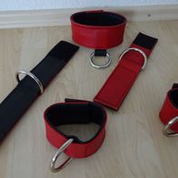 Lederarmband, Halsband, Fussband mit dekorativem D-Ring, Gothic, Punk, GogoDance