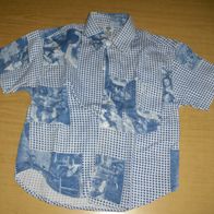 Hemd, Freizeithemd, Gr. 98, kurz, blau-weiß, C&A