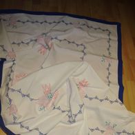 Tischdecke Baumwolle bestickt 50- er Jahre 120x150 cmShabby Vintage