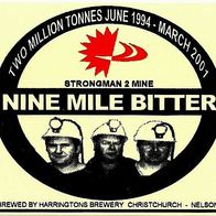 Bieretikett NINE MILE BITTER Harringtons Brewery Christchurch Nelson Neuseeland