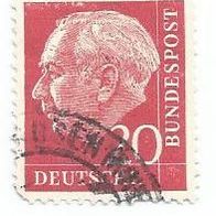 Briefmarke BRD: 1954 - 20 Pfennig - Michel Nr. 185 X W