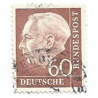Briefmarke BRD: 1954 - 60 Pfennig - Michel Nr. 190 X W