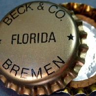 BECK & CO Florida Inbev Becks Brauerei Bier Kronkorken Bremen KORK neu in unbenutzt