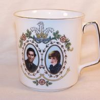 Royal Porzellan Tasse - " Charles & Diana Hochzeit am 29. Juli 1981 "
