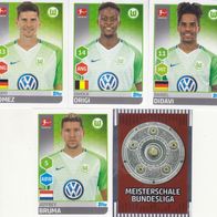 5x VFL Wolfsburg Topps Sammelbilder 2017