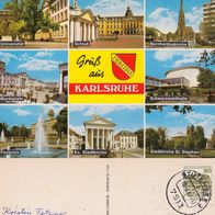 AK Karlsruhe Mehrbildkarte in Farbe von 1987