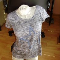 Shirt blau Camouflage Stern Glitzer S NEU