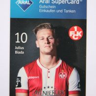 Aral SuperCard, 1. FC Kaiserslautern (2018/2019): Julius Biada, 10 (ohne Guthaben)
